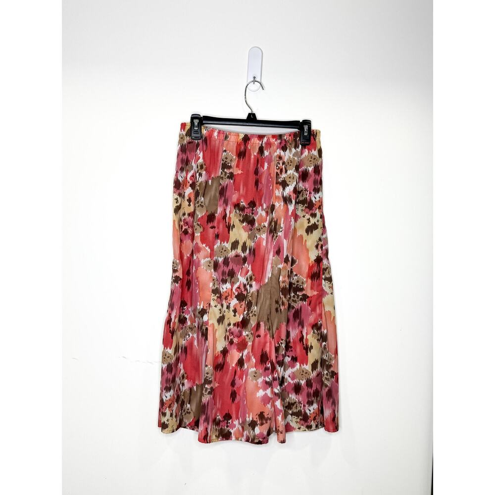 Vintage Nikki size S pink and brown multi-colored midi skirt, summer western
